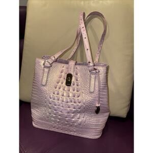 Brahmin Fiora bucket bag in Ice Pink Melbourne embossed leather & Dust bag NWT
